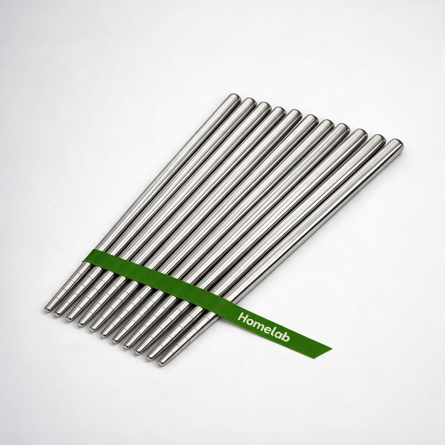 Homelab Combo Hashi de Inox Reutilizável 23 cm — Kit com 6 Pares (12 Unidades)
