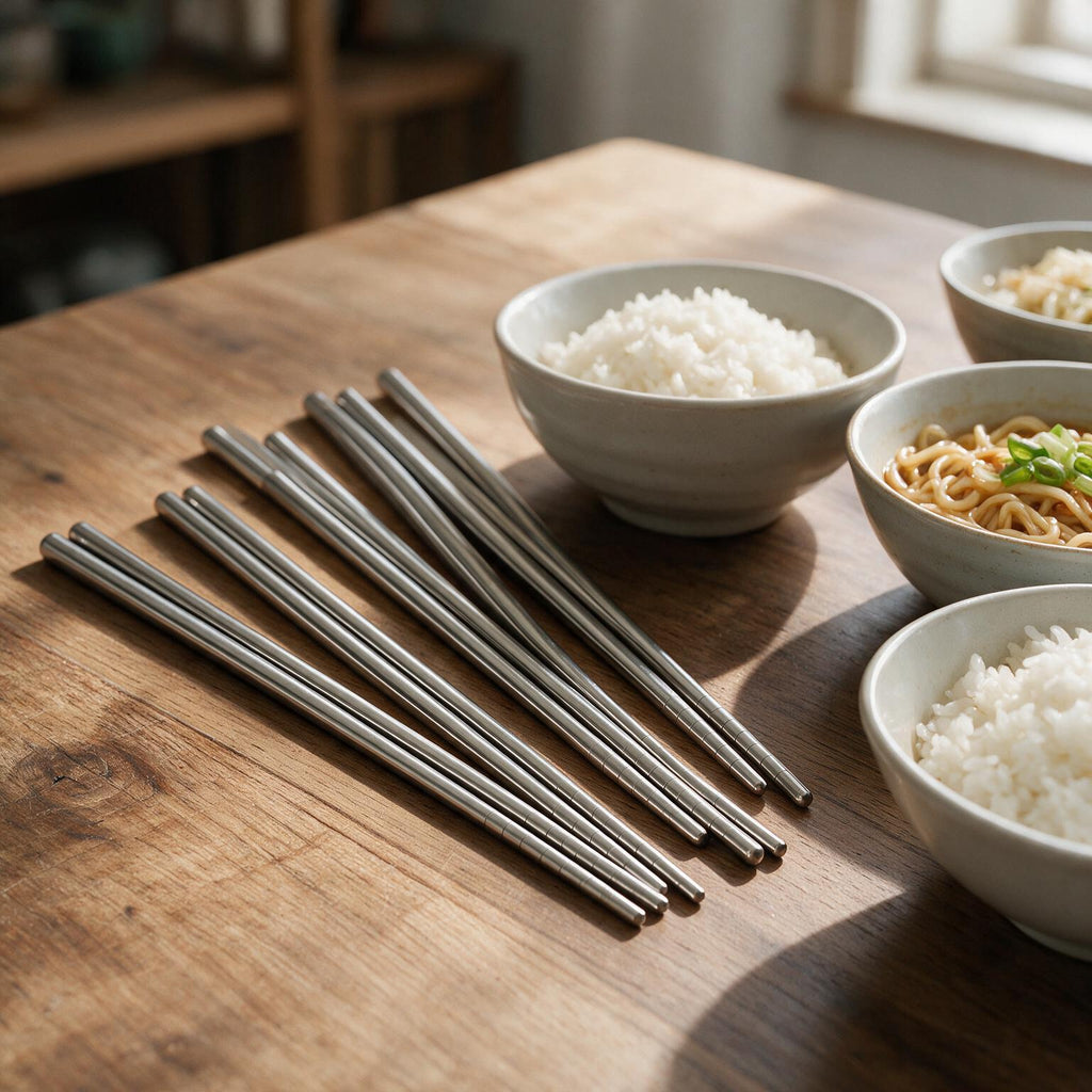 Homelab Combo Hashi de Inox Reutilizável 23 cm — Kit com 6 Pares (12 Unidades)