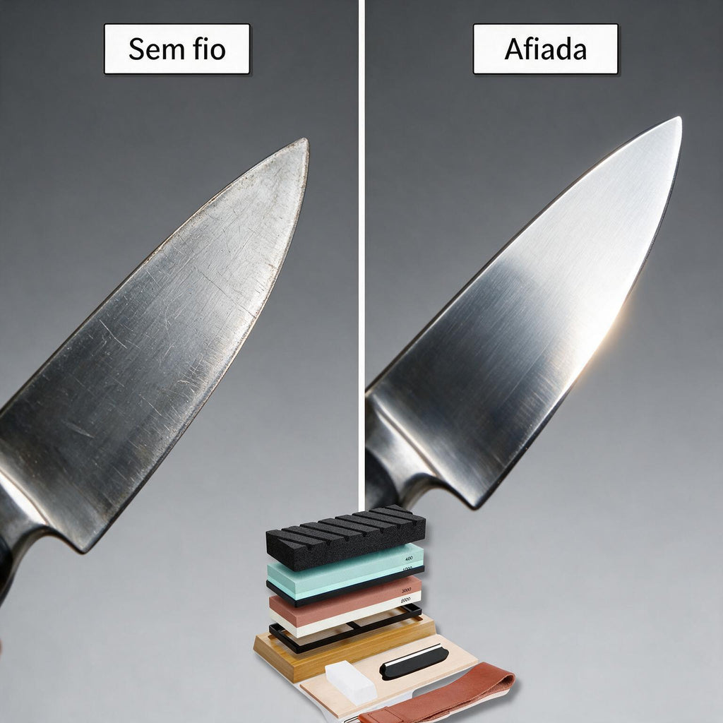 Kit Completo de Pedras de Afiar 8 Peças Profissional